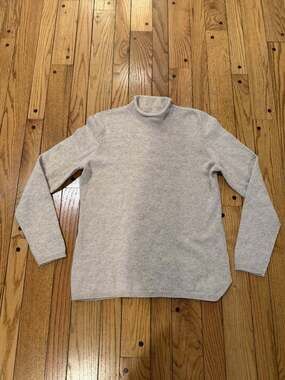 Orvis Women’s Small Beige Roll Neck Sweater Cotton Blend Mock Neck